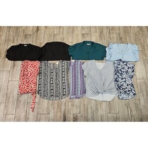 Womens Short Sleeve Business Casual Tops Lot of 9 Womens Size XL Floral Boho